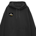 Oversized Hoodie | Unisex Relaxed Fit | 400 GSM Cotton Blend | DTG Printed | Drop Shoulder, Pre-Shrunk | Adults | Personalized | DTG | Grunge | Positive Affirmations | Energy | Everyday | Uplifting - right pocket - Black - mockup 4