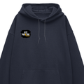 Oversized Hoodie | Unisex Relaxed Fit | 400 GSM Cotton Blend | DTG Printed | Drop Shoulder, Pre-Shrunk | Adults | Personalized | DTG | Grunge | Positive Affirmations | Energy | Everyday | Uplifting - right pocket - Navy Blue - mockup 4