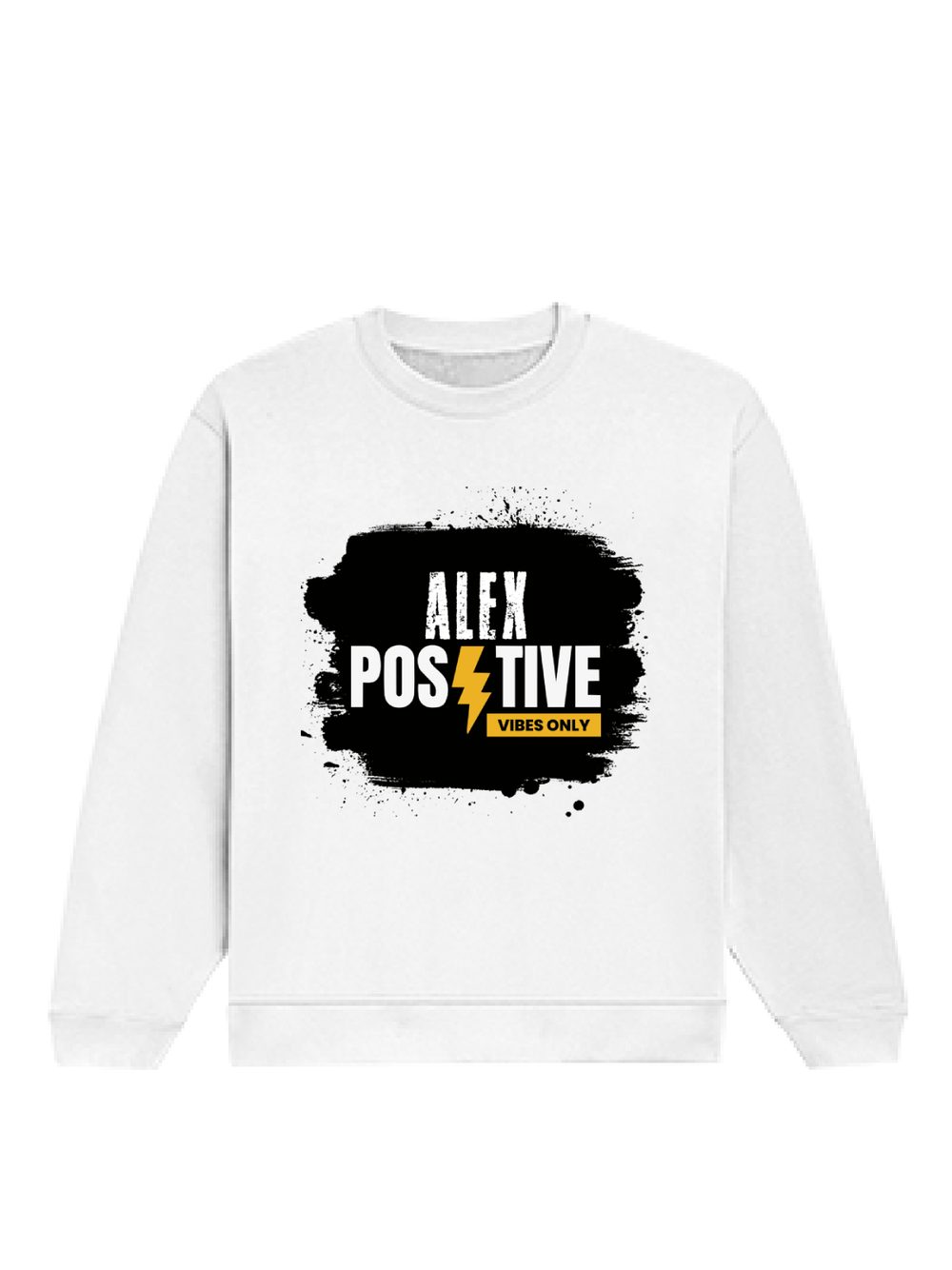 Oversized Sweatshirt | Roomy Relaxed Fit | 400 GSM Cotton Blend | Pre-Shrunk Drop Shoulder | Unisex Adult | Personalized | DTF | Grunge | Positive Affirmations | Energy | Everyday | Uplifting - front - White - mockup 1