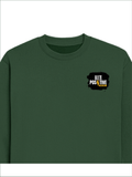 Oversized Sweatshirt | Roomy Relaxed Fit | 400 GSM Cotton Blend | Pre-Shrunk Drop Shoulder | Unisex Adult | Personalized | DTF | Grunge | Positive Affirmations | Energy | Everyday | Uplifting - left pocket - Bottle Green - mockup 3