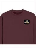 Oversized Sweatshirt | Roomy Relaxed Fit | 400 GSM Cotton Blend | Pre-Shrunk Drop Shoulder | Unisex Adult | Personalized | DTF | Grunge | Positive Affirmations | Energy | Everyday | Uplifting - left pocket - Maroon - mockup 3