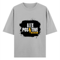Oversized Standard T-Shirt | Unisex Oversized Fit | 180 GSM 100% Super Combed Cotton | DTF Print | Soft & Durable | Personalized | DTF | Grunge | Positive Affirmations | Energy | Everyday | Uplifting - front - Grey Melange - mockup 1