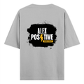 Oversized Standard T-Shirt | Unisex Oversized Fit | 180 GSM 100% Super Combed Cotton | DTF Print | Soft & Durable | Personalized | DTF | Grunge | Positive Affirmations | Energy | Everyday | Uplifting - back - Grey Melange - mockup 2
