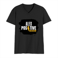 Men's V-Neck T-Shirt | Regular Fit | 180 GSM Bio-Washed Cotton | DTG Print | Durable | Personalized | DTG | Grunge | Positive Affirmations | Energy | Everyday | Uplifting - front - Black - mockup 1