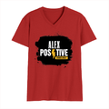 Men's V-Neck T-Shirt | Regular Fit | 180 GSM Bio-Washed Cotton | DTG Print | Durable | Personalized | DTG | Grunge | Positive Affirmations | Energy | Everyday | Uplifting - front - Red - mockup 1
