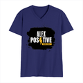 Men's V-Neck T-Shirt | Regular Fit | 180 GSM Bio-Washed Cotton | DTG Print | Durable | Personalized | DTG | Grunge | Positive Affirmations | Energy | Everyday | Uplifting - front - Royal Blue - mockup 1