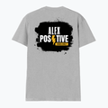 Male V Neck T-Shirt | Regular Fit | 180 GSM Bio-Washed Cotton | DTF Print | Double Stitched, Pre-Shrunk | Men | Personalized | DTF | Grunge | Positive Affirmations | Energy | Everyday | Uplifting - back - Grey Melange - mockup 2