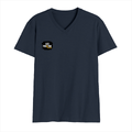 Male V Neck T-Shirt | Regular Fit | 180 GSM Bio-Washed Cotton | DTF Print | Double Stitched, Pre-Shrunk | Men | Personalized | DTF | Grunge | Positive Affirmations | Energy | Everyday | Uplifting - right pocket - Navy Blue - mockup 4