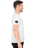 Male V Neck T-Shirt | Regular Fit | 180 GSM Bio-Washed Cotton | DTF Print | Double Stitched, Pre-Shrunk | Men | Personalized | DTF | Grunge | Positive Affirmations | Energy | Everyday | Uplifting - left sleeve - White - mockup 5