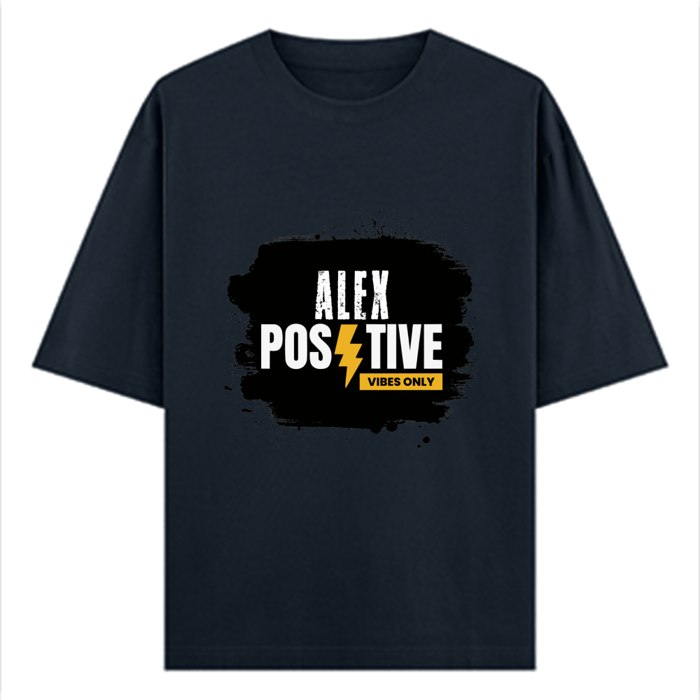 Oversized Classic T-Shirt | Unisex Fit | 100% Super-Combed Cotton | Pre-Shrunk, Double-Stitched | Adults | Personalized | DTF | Grunge | Positive Affirmations | Energy | Everyday | Uplifting - front - Navy Blue - mockup 1