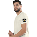 Classic Crew T-Shirt | Men's Regular Fit | 180 GSM Bio-Washed Cotton | DTG Print Ready | Double-Stitched & Ribbed Neck | Personalized | DTG | Grunge | Positive Affirmations | Energy | Everyday | Uplifting - left sleeve - Off White - mockup 5
