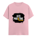 Female Classic Crew T-Shirt | Women's Regular Fit | 180 GSM Bio-Washed Cotton | Double Stitched, Pre-Shrunk | Personalized | DTG | Grunge | Positive Affirmations | Energy | Everyday | Uplifting - front - Light Baby Pink - mockup 1