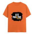 Female Classic Crew T-Shirt | Women's Regular Fit | 180 GSM Bio-Washed Cotton | Double Stitched, Pre-Shrunk | Personalized | DTG | Grunge | Positive Affirmations | Energy | Everyday | Uplifting - front - Orange - mockup 1