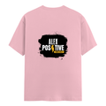 Female Classic Crew T-Shirt | Women's Regular Fit | 180 GSM Bio-Washed Cotton | Double Stitched, Pre-Shrunk | Personalized | DTG | Grunge | Positive Affirmations | Energy | Everyday | Uplifting - back - Light Baby Pink - mockup 2