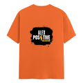 Female Classic Crew T-Shirt | Women's Regular Fit | 180 GSM Bio-Washed Cotton | Double Stitched, Pre-Shrunk | Personalized | DTG | Grunge | Positive Affirmations | Energy | Everyday | Uplifting - back - Orange - mockup 2