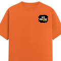 Female Classic Crew T-Shirt | Women's Regular Fit | 180 GSM Bio-Washed Cotton | Double Stitched, Pre-Shrunk | Personalized | DTG | Grunge | Positive Affirmations | Energy | Everyday | Uplifting - left pocket - Orange - mockup 3