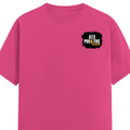 Female Classic Crew T-Shirt | Women's Regular Fit | 180 GSM Bio-Washed Cotton | Double Stitched, Pre-Shrunk | Personalized | DTG | Grunge | Positive Affirmations | Energy | Everyday | Uplifting - left pocket - Pink - mockup 3