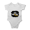 Baby Romper | 0-12 Months Regular Fit | 180 GSM Bio-Washed Cotton Blend | Double Stitched, Pre-Shrunk | Unisex | Personalized | DTF | Grunge | Positive Affirmations | Energy | Everyday | Uplifting - front - White - mockup 1