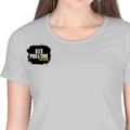 Women's Classic Crew T-Shirt | Regular Fit | 180 GSM Bio-Washed Cotton | DTF Print Ready | Double Stitched, Pre-Shrunk | Personalized | DTF | Grunge | Positive Affirmations | Energy | Everyday | Uplifting - right pocket - Grey Melange - mockup 4