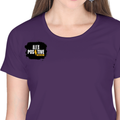 Women's Classic Crew T-Shirt | Regular Fit | 180 GSM Bio-Washed Cotton | DTF Print Ready | Double Stitched, Pre-Shrunk | Personalized | DTF | Grunge | Positive Affirmations | Energy | Everyday | Uplifting - right pocket - Purple - mockup 4