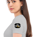 Women's Classic Crew T-Shirt | Regular Fit | 180 GSM Bio-Washed Cotton | DTF Print Ready | Double Stitched, Pre-Shrunk | Personalized | DTF | Grunge | Positive Affirmations | Energy | Everyday | Uplifting - left sleeve - Grey Melange - mockup 5