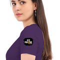 Women's Classic Crew T-Shirt | Regular Fit | 180 GSM Bio-Washed Cotton | DTF Print Ready | Double Stitched, Pre-Shrunk | Personalized | DTF | Grunge | Positive Affirmations | Energy | Everyday | Uplifting - left sleeve - Purple - mockup 5