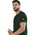 Men's Classic Crew T-Shirt | Regular Fit | 180 GSM Bio-Washed Cotton | DTF Print Ready | Pre-Shrunk, Durable | Personalized | DTF | Grunge | Positive Affirmations | Energy | Everyday | Uplifting - left sleeve - Bottle Green - mockup 5
