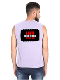 Men's Sleeveless T-Shirt | Regular Fit | 180 GSM Bio-Washed Cotton DTG | Pre-Shrunk, Double Stitched | For Gym & Casual Wear | Personalized | DTG | Grunge | Rebellion | Individuality | Everyday | Assertive | Breaks The Rules - back - Lavender - mockup 2