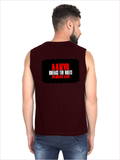 Men's Sleeveless T-Shirt | Regular Fit | 180 GSM Bio-Washed Cotton DTG | Pre-Shrunk, Double Stitched | For Gym & Casual Wear | Personalized | DTG | Grunge | Rebellion | Individuality | Everyday | Assertive | Breaks The Rules - back - Maroon - mockup 2
