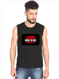 Men's Sleeveless T-Shirt | Regular Fit | 180 GSM Bio-Washed Cotton | Pre-Shrunk, Double Stitched | Men | Personalized | DTF | Grunge | Rebellion | Individuality | Everyday | Assertive | Breaks The Rules - front - Black - mockup 1
