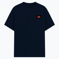 Basic T-Shirt | Unisex Fit, Sizes XS-2XL | 180 GSM Poly-Cotton Blend, DTF Ready | Bio-Wash, Silicon Finish, Durable Stitching | Adults | Personalized | DTF | Grunge | Rebellion | Individuality | Everyday | Assertive | Breaks The Rules - left pocket - Navy melange - mockup 3