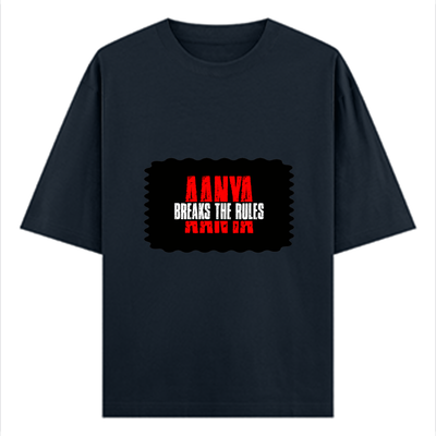 Oversized Classic T-Shirt | Unisex Oversized Fit | 100% Super-Combed Cotton | Pre-Shrunk & Ribbed Neck | Adults | Personalized | DTG | Grunge | Rebellion | Individuality | Everyday | Assertive | Breaks The Rules - front - Navy Blue - mockup 1