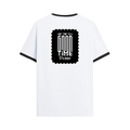 Ringer T-shirt | Unisex Regular Fit | 100% Cotton DTF/DTG | Contrast Rib Neck Bio Washed Pre-Shrunk | Adults | Personalized | DTF | Typographic | Friendship | Companionship | Everyday | Positive - back - Black White - mockup 2