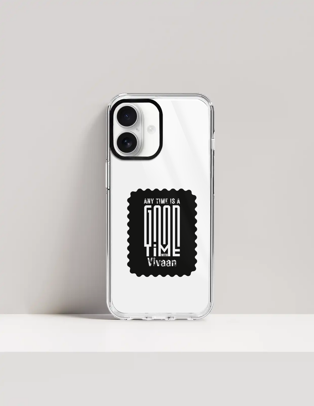 Hard Clear Case | iPhone | TPU Sides & PC Back | Detachable Camera Protector, Scratch-Proof | Unisex | Personalized | Typographic | Friendship | Companionship | Everyday | Positive - front_17 - 17 - mockup 1