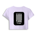 Female Baby Tee | Cropped Fit, Gen Z | 95% Cotton 5% Spandex, DTG | Stretchable, Breathable, Pre-Shrunk | Women | Personalized | DTG | Typographic | Friendship | Companionship | Everyday | Positive - back - Lavender - mockup 2