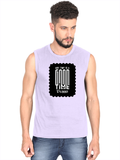 Men's Sleeveless T-Shirt | Regular Fit | 180 GSM Bio-Washed Cotton DTG | Pre-Shrunk, Double Stitched | For Gym & Casual Wear | Personalized | DTG | Typographic | Friendship | Companionship | Everyday | Positive - front - Lavender - mockup 1
