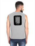Men's Sleeveless T-Shirt | Regular Fit | 180 GSM Bio-Washed Cotton DTG | Pre-Shrunk, Double Stitched | For Gym & Casual Wear | Personalized | DTG | Typographic | Friendship | Companionship | Everyday | Positive - back - Grey Melange - mockup 2