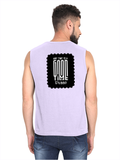 Men's Sleeveless T-Shirt | Regular Fit | 180 GSM Bio-Washed Cotton DTG | Pre-Shrunk, Double Stitched | For Gym & Casual Wear | Personalized | DTG | Typographic | Friendship | Companionship | Everyday | Positive - back - Lavender - mockup 2