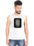 Men's Sleeveless T-Shirt | Regular Fit | 180 GSM Bio-Washed Cotton | Pre-Shrunk, Double Stitched | Men | Personalized | DTF | Typographic | Friendship | Companionship | Everyday | Positive - front - White - mockup 1