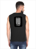 Men's Sleeveless T-Shirt | Regular Fit | 180 GSM Bio-Washed Cotton | Pre-Shrunk, Double Stitched | Men | Personalized | DTF | Typographic | Friendship | Companionship | Everyday | Positive - back - Black - mockup 2