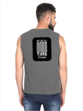 Men's Sleeveless T-Shirt | Regular Fit | 180 GSM Bio-Washed Cotton | Pre-Shrunk, Double Stitched | Men | Personalized | DTF | Typographic | Friendship | Companionship | Everyday | Positive - back - Charcoal Melange - mockup 2