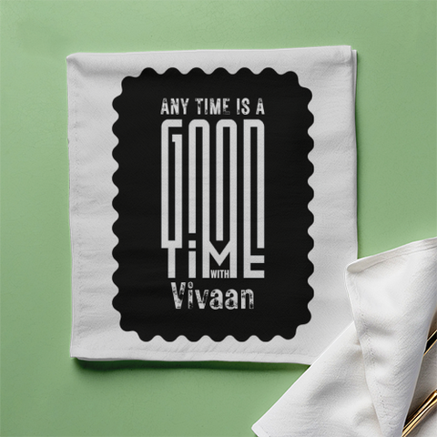 Cloth Napkin | Kitchen & Dining Accessory | 100% Polyester | Durable, Soft, Hemmed Edges | Unisex | Personalized | Typographic | Friendship | Companionship | Everyday | Positive - front - White - mockup 1