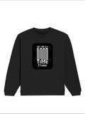Oversized Sweatshirt | Roomy Relaxed Fit | 400 GSM Cotton Blend | Pre-Shrunk Drop Shoulder | Unisex Adult | Personalized | DTG | Typographic | Friendship | Companionship | Everyday | Positive - front - Black - mockup 1