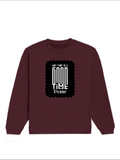 Oversized Sweatshirt | Roomy Relaxed Fit | 400 GSM Cotton Blend | Pre-Shrunk Drop Shoulder | Unisex Adult | Personalized | DTG | Typographic | Friendship | Companionship | Everyday | Positive - front - Maroon - mockup 1