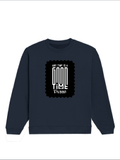 Oversized Sweatshirt | Roomy Relaxed Fit | 400 GSM Cotton Blend | Pre-Shrunk Drop Shoulder | Unisex Adult | Personalized | DTG | Typographic | Friendship | Companionship | Everyday | Positive - front - Navy Blue - mockup 1