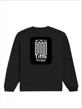 Oversized Sweatshirt | Roomy Relaxed Fit | 400 GSM Cotton Blend | Pre-Shrunk Drop Shoulder | Unisex Adult | Personalized | DTG | Typographic | Friendship | Companionship | Everyday | Positive - back - Black - mockup 2