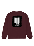Oversized Sweatshirt | Roomy Relaxed Fit | 400 GSM Cotton Blend | Pre-Shrunk Drop Shoulder | Unisex Adult | Personalized | DTG | Typographic | Friendship | Companionship | Everyday | Positive - back - Maroon - mockup 2