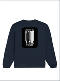 Oversized Sweatshirt | Roomy Relaxed Fit | 400 GSM Cotton Blend | Pre-Shrunk Drop Shoulder | Unisex Adult | Personalized | DTG | Typographic | Friendship | Companionship | Everyday | Positive - back - Navy Blue - mockup 2