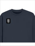 Oversized Sweatshirt | Roomy Relaxed Fit | 400 GSM Cotton Blend | Pre-Shrunk Drop Shoulder | Unisex Adult | Personalized | DTG | Typographic | Friendship | Companionship | Everyday | Positive - right pocket - Navy Blue - mockup 4