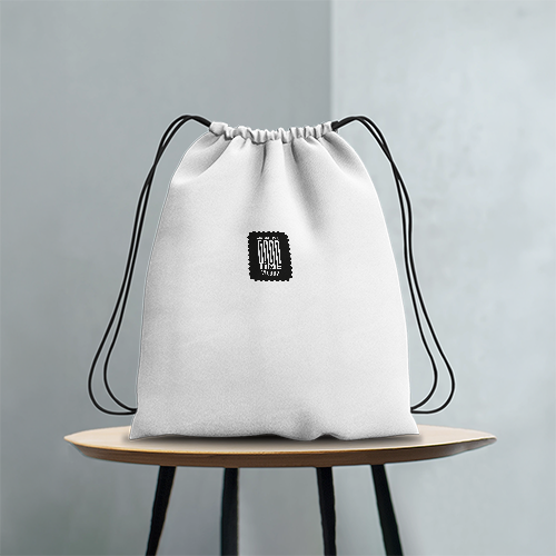 Drawstring Bag | Unisex | 280 GSM Cotton | Sturdy Drawstrings, Heavy-Duty | Printing, Embroidery | Personalized | Embroidery | DTG | Typographic | Friendship | Companionship | Everyday | Positive - front - mockup 1